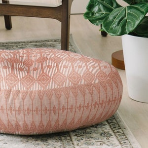 Pink Floor Pillow // Round and Square Sizes // Geometric // Dorm Decor // Pillows // Floor Cushion // West End Blush Design // Home Decor