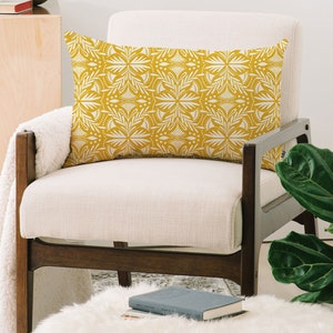 Yellow Throw Pillow / Decorative Throw Pillows / Boho Throw Pillow / Oblong Pillow / Yellow Pillow / Moroccan Decor / Boho Pillow Decor