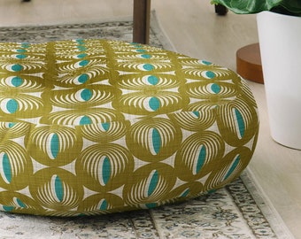 Floor Cushion // Mid Century Decor // Floor Pillow // Floor Seating // Retro Decor // Mid Century Modern // Meditation Cushion // Green