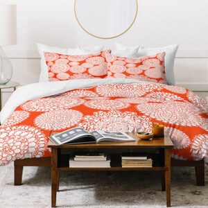 Boho Duvet Cover / Orange Bedding / Queen Duvet Cover / King Duvet Cover / Lightweight Duvet Cover / Boho Bedding / Orange Duvet Cover