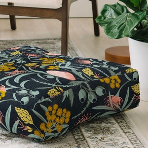 Boho Floor Pillow / Floor Cushion / Meditation Pillow / Floor Seating / Square Floor Pillow / Round Floor Pillow / Floor Pouf / Floral Decor image 1