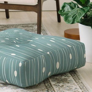 Meditation Cushion / Floor Seating / Green Floor Pillow / Floor Cushion / Home Decor / Minimalist Decor / Floor Pouf / Square Floor Pillow