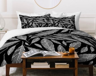 Black Duvet Cover / Lightweight Duvet / Duvet Cover Queen / Duvet Cover King / Home Decor / Black & White Duvet / Lightweight Duvet Cover