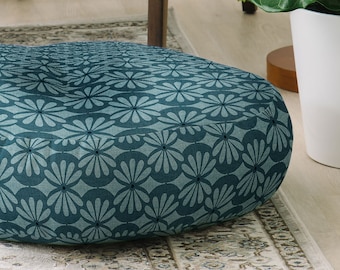 Oreiller de sol / Coussin de méditation / Coussin de sol / Pouf de sol / Assise au sol / Oreiller de sol rond / Oreiller de sol carré / Décoration d'intérieur bleu sarcelle