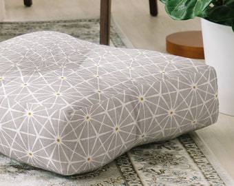 Gray Floor Pillow / Mid Century Modern Decor / Floor Cushion / Floor Seating / Retro Decor / Meditation Cushion / Mid Century Home Decor