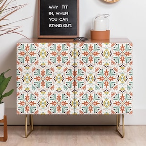 Boho Geometric Wood Cabinet / Entertainment Center / Credenza / Furniture / Sideboard Cabinet / Moroccan Home Decor / Boho Furniture / Decor
