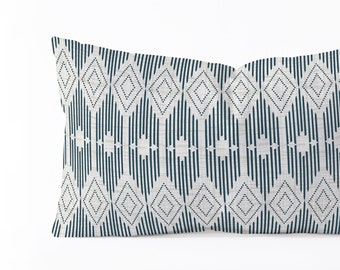 Rectangular Throw Pillow / Lumbar Pillow / Geometric Pillow / Retro Throw Pillow / Blue Pillow / Blue Home Decor / Decorative Pillows / Blue