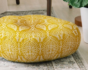 yellow floor cushion