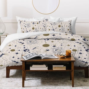Celestial Bedding / Duvet Cover / Star Duvet / Queen Duvet / Twin Duvet / King Duvet / Outer Space Decor / Space Theme Bedroom / Duvet