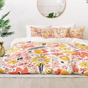 Pink Floral Comforter / Twin Size Comforter / Queen Size Comforter / King Size Comforter / Boho Comforter / Girl&#39;s Room Bedding  / Floral