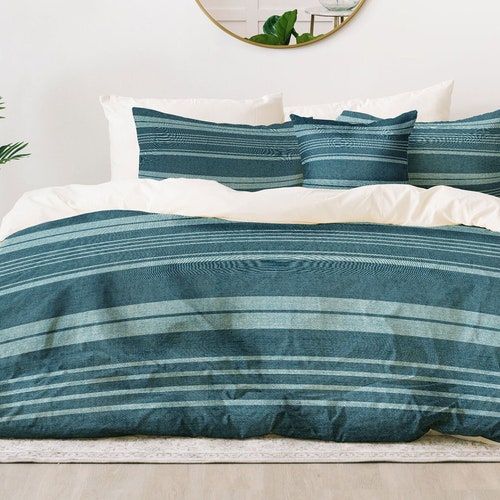 Stripe Duvet Cover / Teal Duvet 