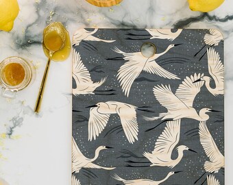 Crane Cutting Board / Charcuterie Board / Cheese Board / Kitchen Tools / Wood Cutting Board / Bird Lover Gifts / Mother's Day / Crane Birds