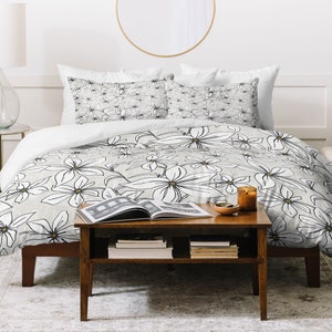 Floral Duvet Cover / Lightweight Duvet Cover / Duvet Cover Queen / Duvet Cover King / Floral Bedding / Beige Duvet Cover / Bedding Duvet