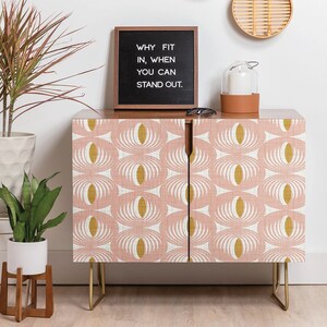 Mid Mod Wooden Cabinet / Entertainment Center / Credenza / Retro Decor / Mid Century Style Furniture / Sideboard Cabinet / Pink Home Decor