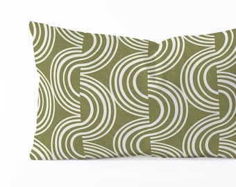 Rectangular Throw Pillow / Retro Throw Pillow / Lumbar Pillow / Mid Century Modern Pillow / Minimalist Pillows / Geometric Pillow / Green