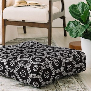 Floor Pillow | Meditation Cushion | Black Home Decor | Square Floor Pillow | Floor Cushion | Floor Pouf | Floor Seating | Round Floor Pillow