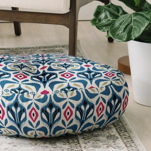 Boho Ikat Floor Pillow / Meditation Cushion / Floor Cushion / Floor Pouf / Floor Seating / Round Floor Pillow / Square Floor Pillow / Boho