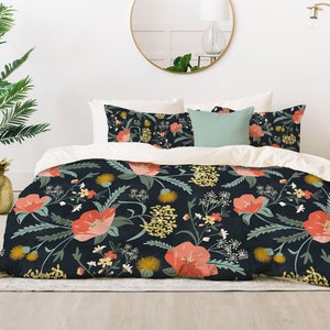Boho Comforter / Floral Comforter / Lightweight Comforter / Floral Bedding / Comforter Set Queen / King Size Comforter / Summer Comforter