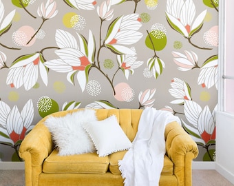 Wall Mural / Removable Wall Mural / Floral Wall Mural Removable / Removable Wallpaper Mural / Floral Wallpaper Peel and Stick / Floral Decor
