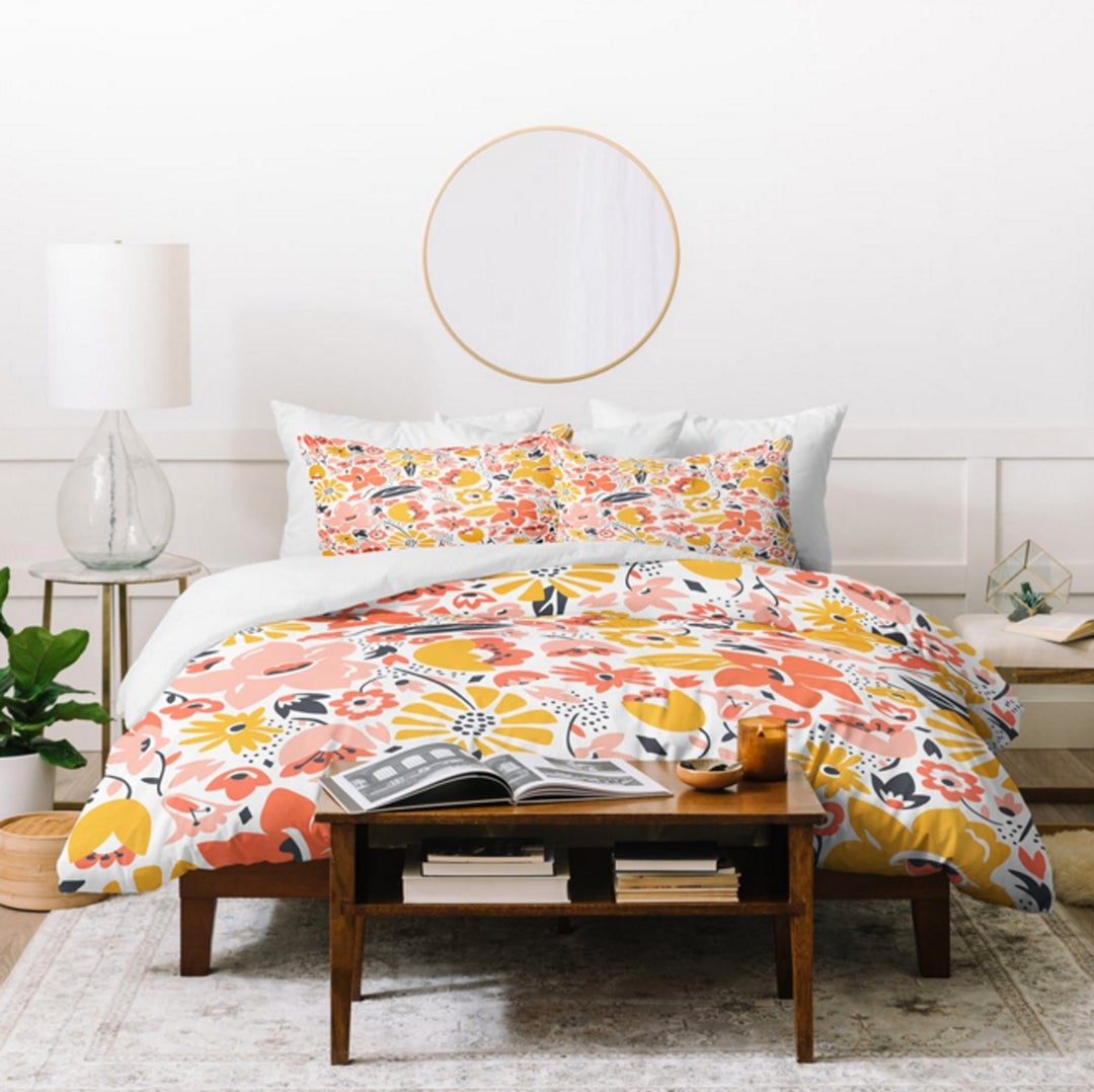 Floral duvet cover queen discount