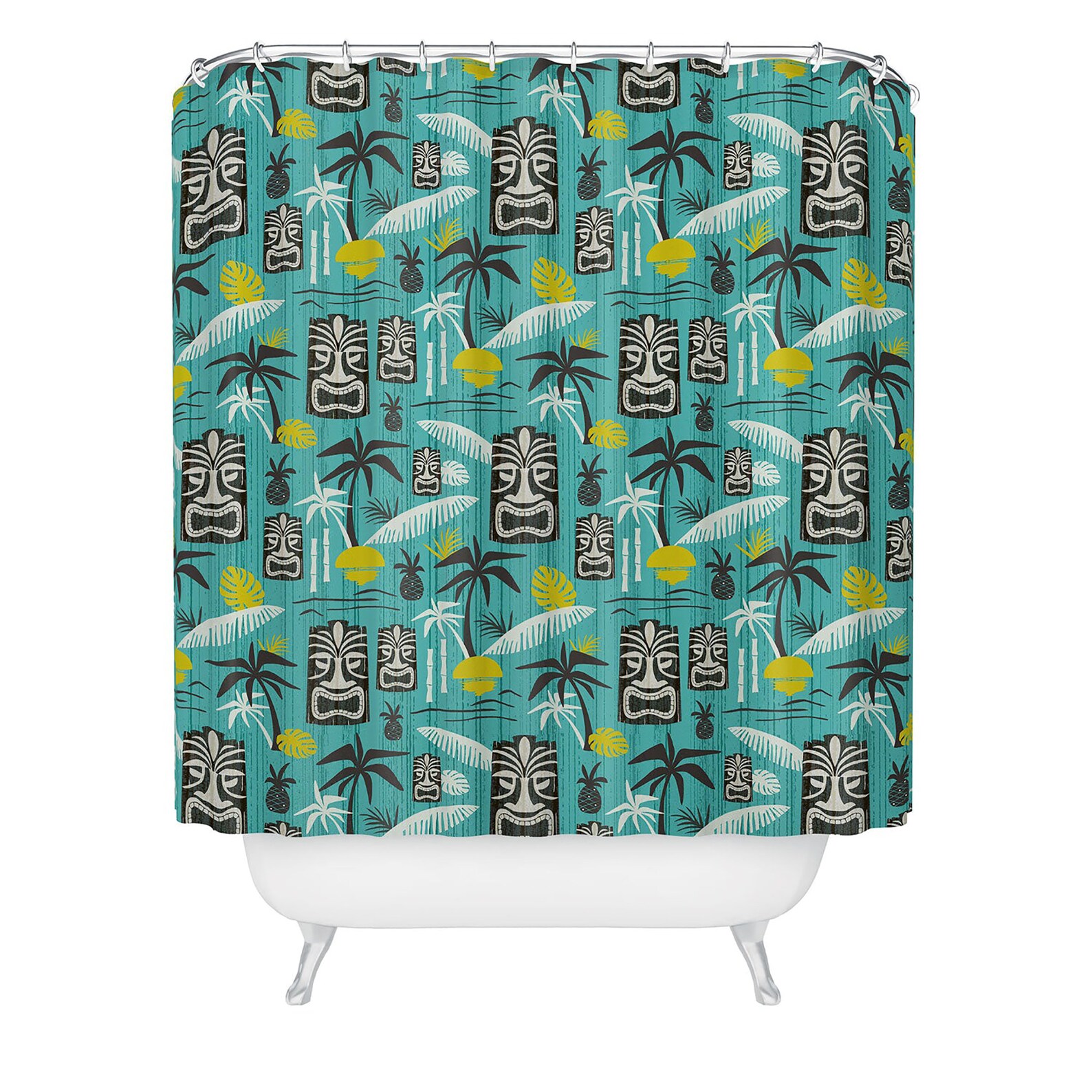 Tiki Shower Curtain // Mid Century Modern // Bathroom Decor // Etsy