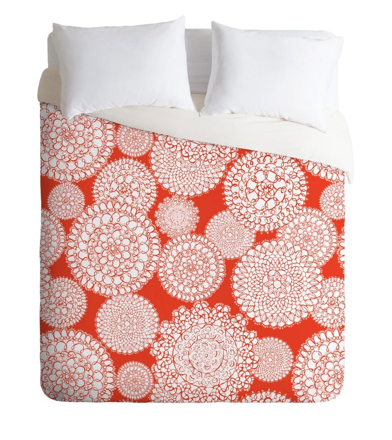 Boho Duvet Cover / Orange Bedding / Queen Duvet Cover / King Etsy Italia