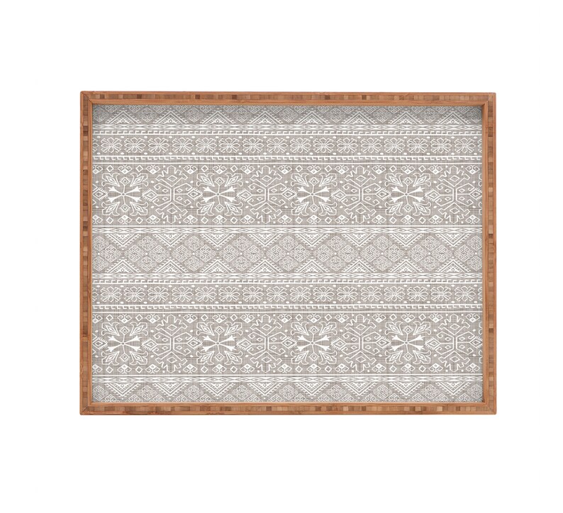 Serving Tray Boho Tray Neutral Home Decor Rectangular Tray Bamboo Tray Decorative Tray Ottoman Tray Boho Home Decor Moroccan