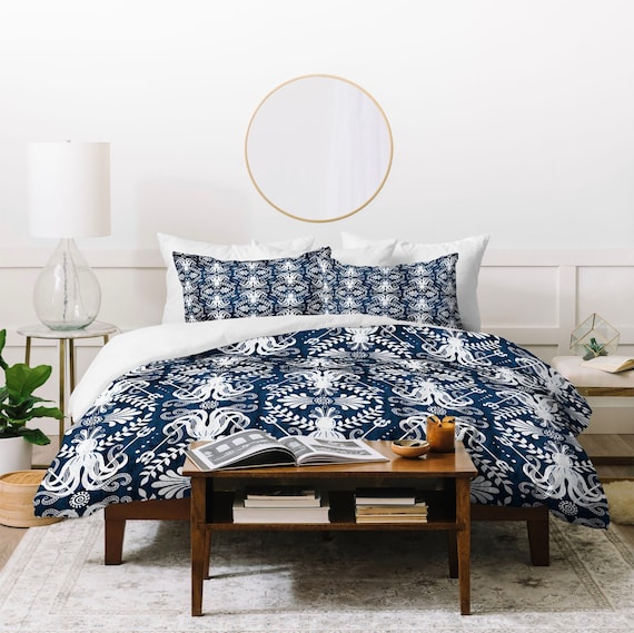 Nautical Duvet Cover Navy Blue Duvet Queen Duvet Cover King Duvet Cover Nautical Bedding Beach House Decor Lightweight Duvet Etsy