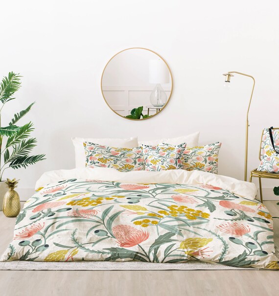 Boho Comforter / Floral Comforter / Queen Comforter / King | Etsy