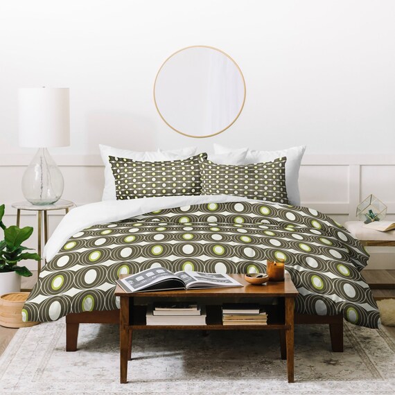Midcentury Modern Geometric Duvet Cover Twin Queen King Etsy
