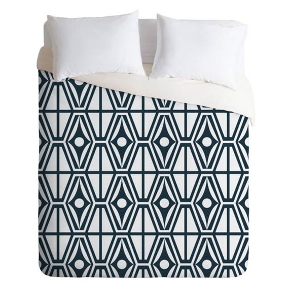 Midcentury Modern Geometric Duvet Cover Twin Queen King Etsy