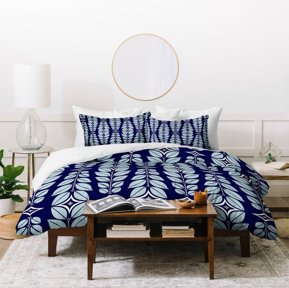 Duvet Cover Blue Duvet Geometric Duvet Cover Bedding Queen