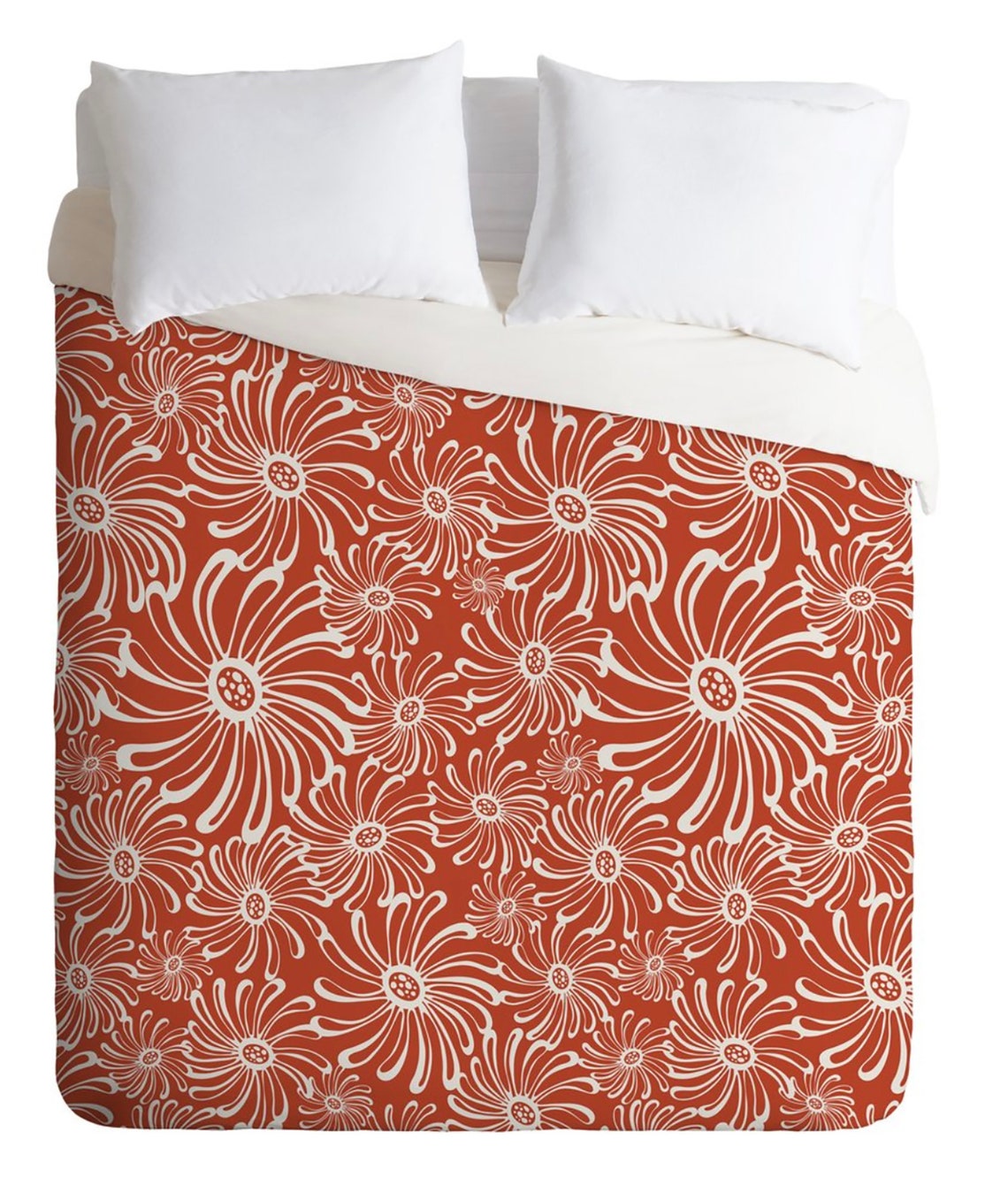 Red Floral Duvet Cover // Bedding // Twin Queen King Size // Etsy