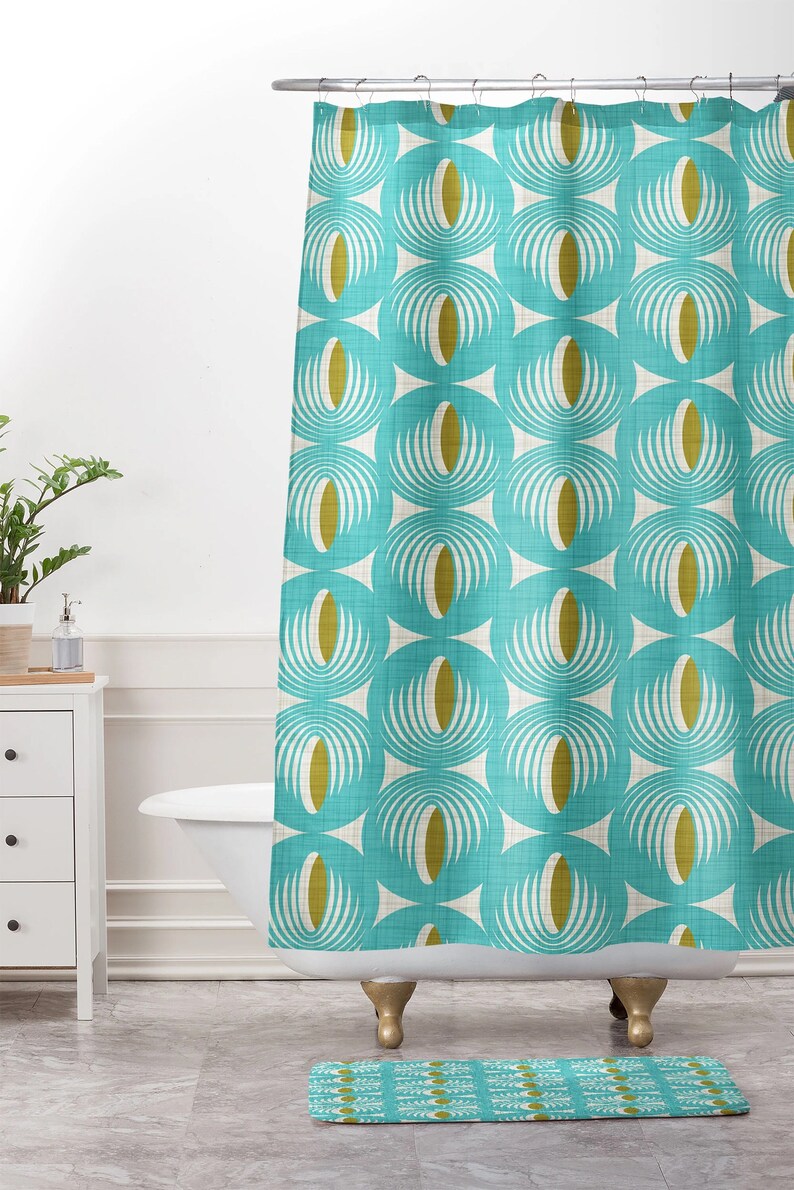 Mid Century Modern Shower Curtain / Bath Curtain / Retro Etsy