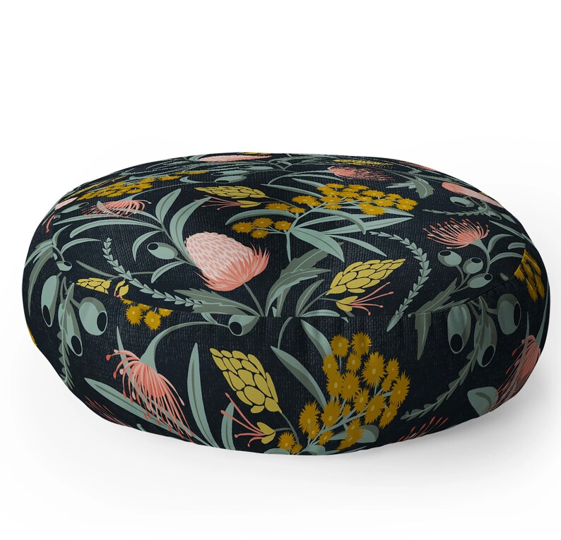 Boho Floor Pillow / Floor Cushion / Meditation Pillow / Floor Seating / Square Floor Pillow / Round Floor Pillow / Floor Pouf / Floral Decor image 4