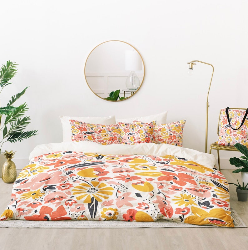 Pink Floral Comforter / Comforter Queen / Comforter Twin / Bed Etsy