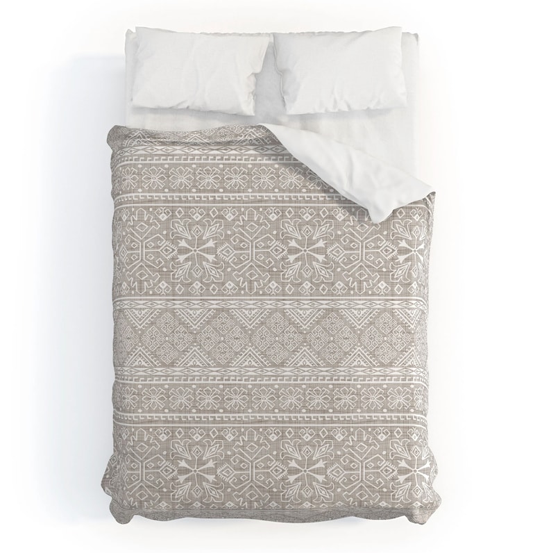 Boho Duvet Cover / Neutral Bedding / Queen Size Duvet Cover / Home