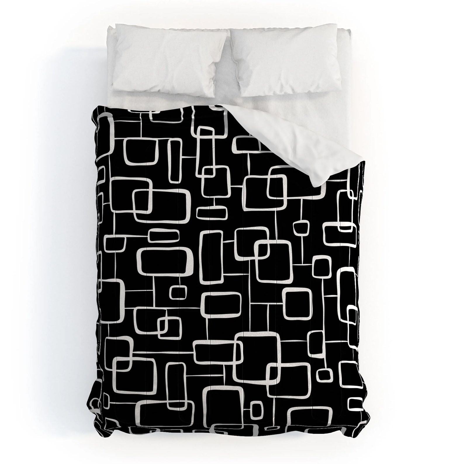 Black and White Comforter // Mid Century Modern Bedding // Etsy