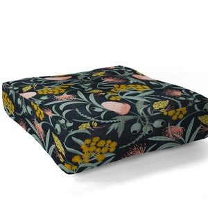 Boho Floor Pillow / Floor Cushion / Meditation Pillow / Floor Seating / Square Floor Pillow / Round Floor Pillow / Floor Pouf / Floral Decor image 3