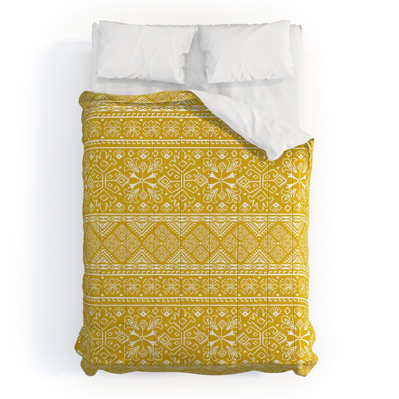 Boho Yellow Comforter / Lightweight Comforter / Queen Etsy