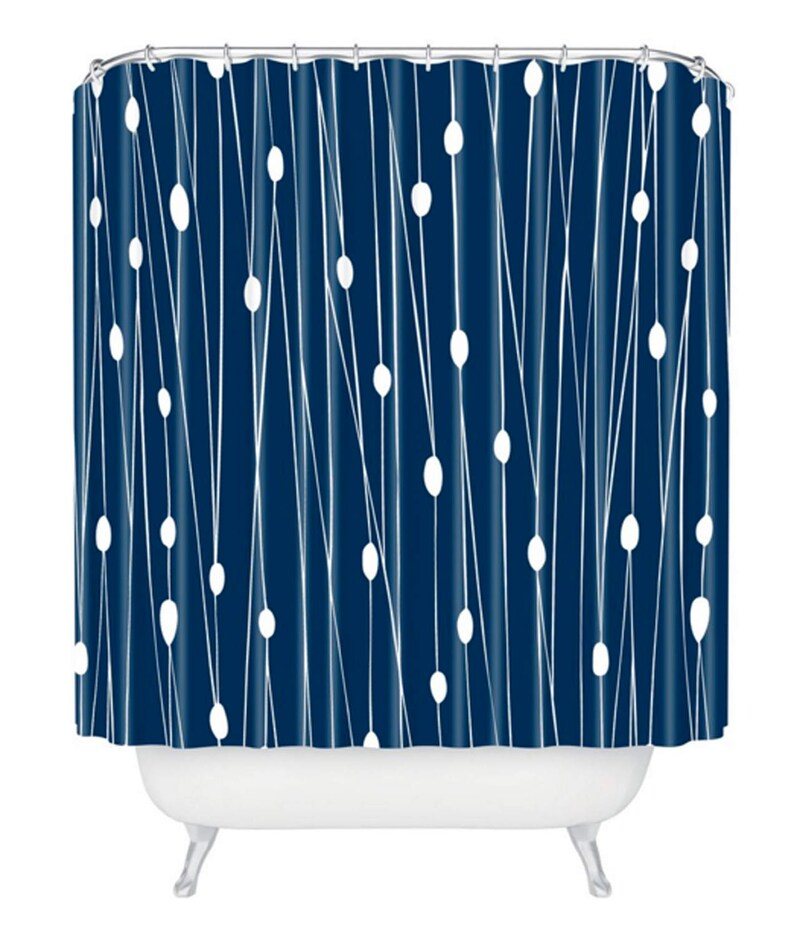 Navy Blue Shower Curtain // Bathroom // Entangled Design // - Etsy
