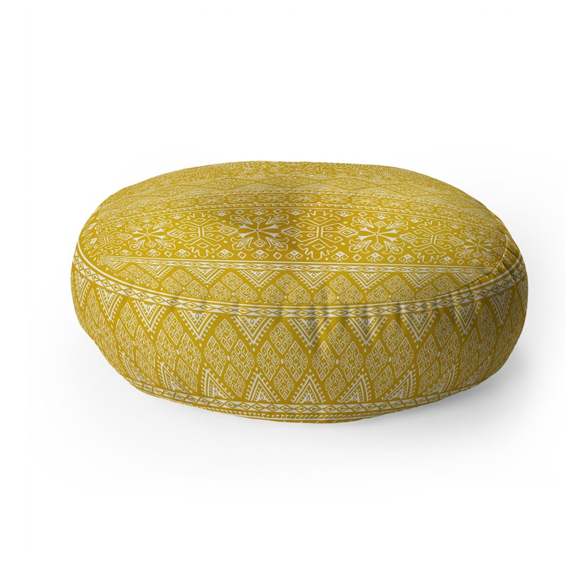 Yellow Boho Floor Pillow // Floor Cushion // Home Decor // Etsy