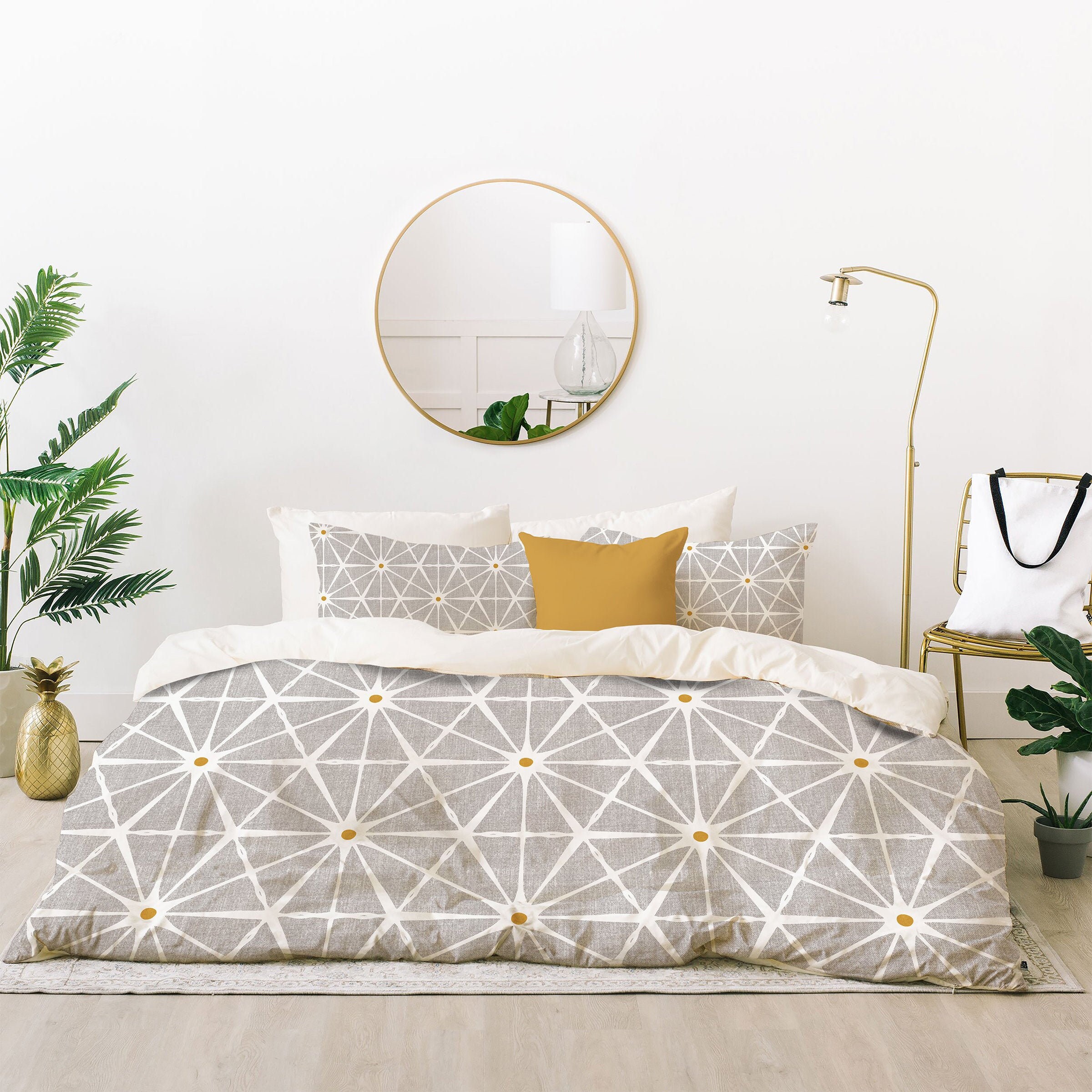 Zcwl Mid Century Retro Sheet Set, Full Size 4pc - Geometric Print, Soft Microfiber, Deep Pocket - View #2