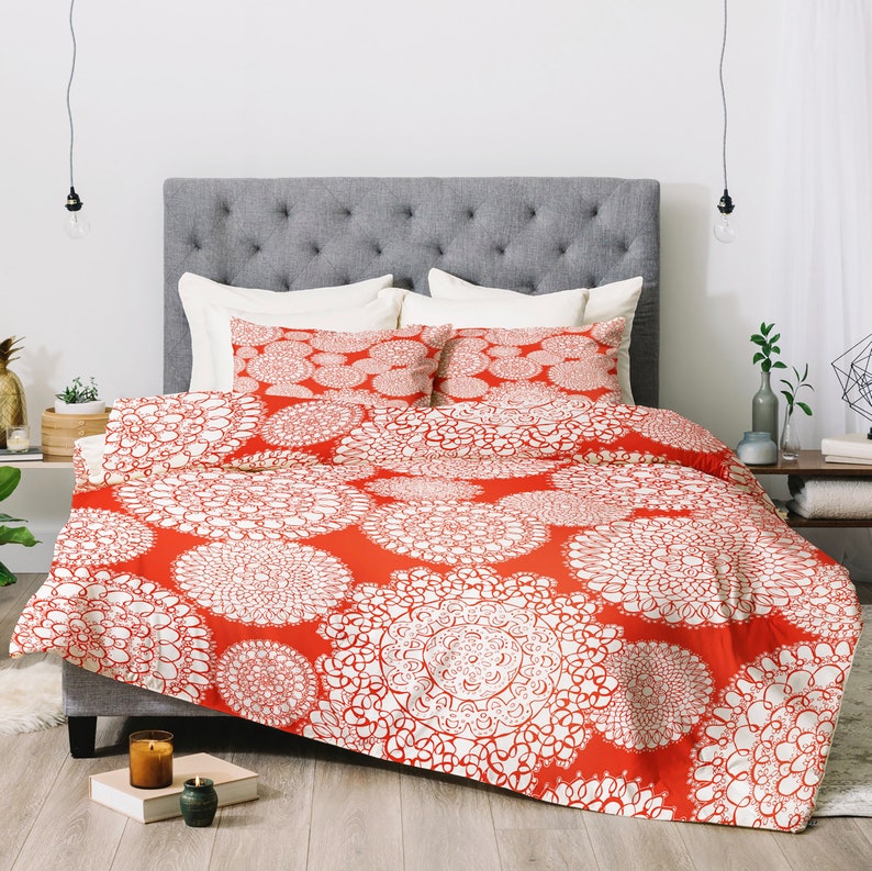 Boho Duvet Cover / Orange Bedding / Queen Duvet Cover / King Etsy Italia