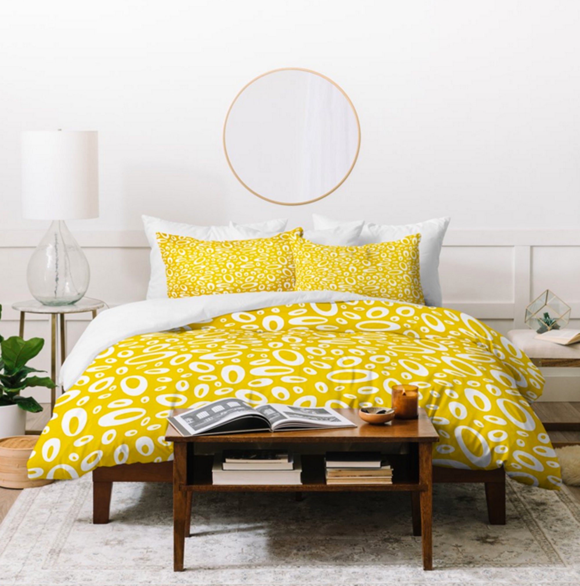 hangtightstudio88 Geometric Duvet Cover / Yellow Duvet Cover / Lightweight Duvet / Dot Duvet / Duvet Cover Queen / Duvet Cover King / Yellow Bedding / Decor