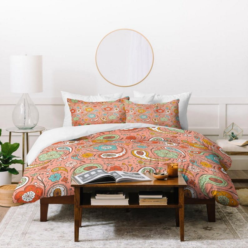 Paisley Duvet Cover Twin Queen King Sizes Modern Home Etsy