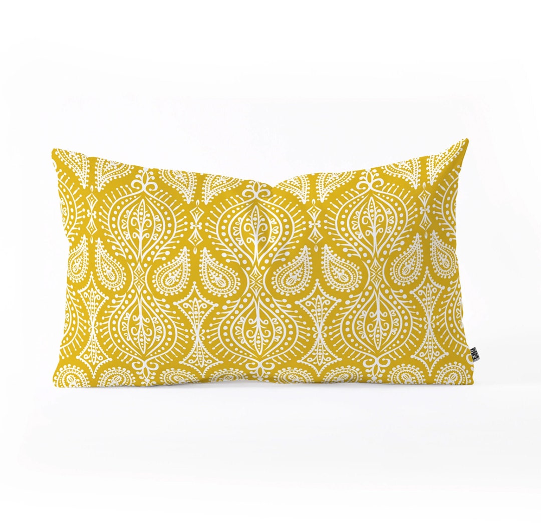 Yellow Lumbar Pillow / Lumbar Throw Pillow / Throw Pillow / Yellow