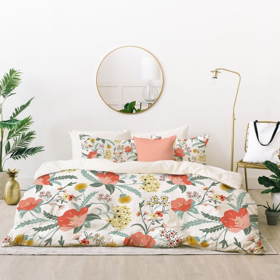 Comforter Floral Comforter Boho Comforter Lightweight Comforter Floral Bedding Comforter Set Queen King Size Comforter Floral Etsy UK