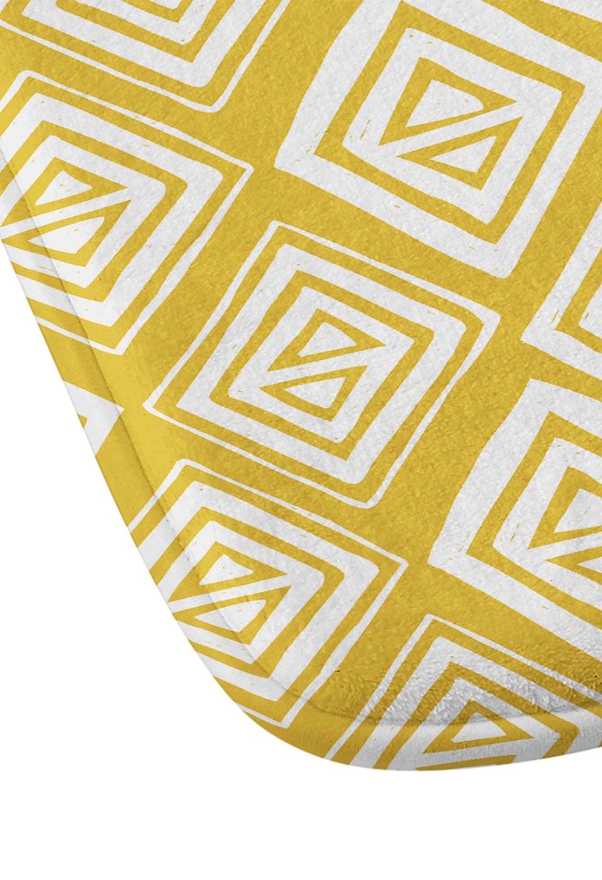 Yellow Geometric Shower Curtain // Bathroom // Diamond In The Etsy