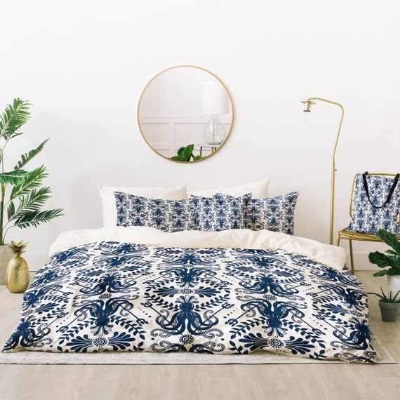 Nautical Comforter / Lightweight Comforter / Queen Comforter / Etsy